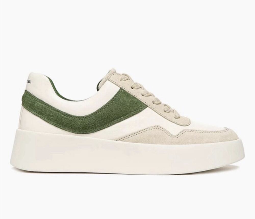 Vince Warren Court Leather Sneaker Green Multicolor Women Size 9